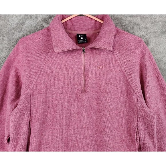 Nike Sweatshirt Womens Small Pink 1/4 Zip Therma Fit Athletic Casual Pullover - Picture 6 of 10